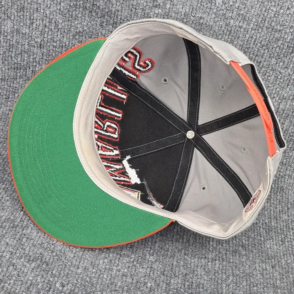 Florida‎ Marlins Hat Cap Snap Back Gray Orange MLB Baseball Logo Adjustable Mens